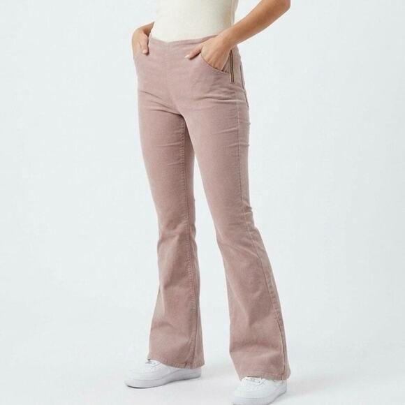 PacSun Pants - Pacsun Women's Corduroy Pants Size 26 Mauve Pink Flare Leg Low Rise Retro Y2K